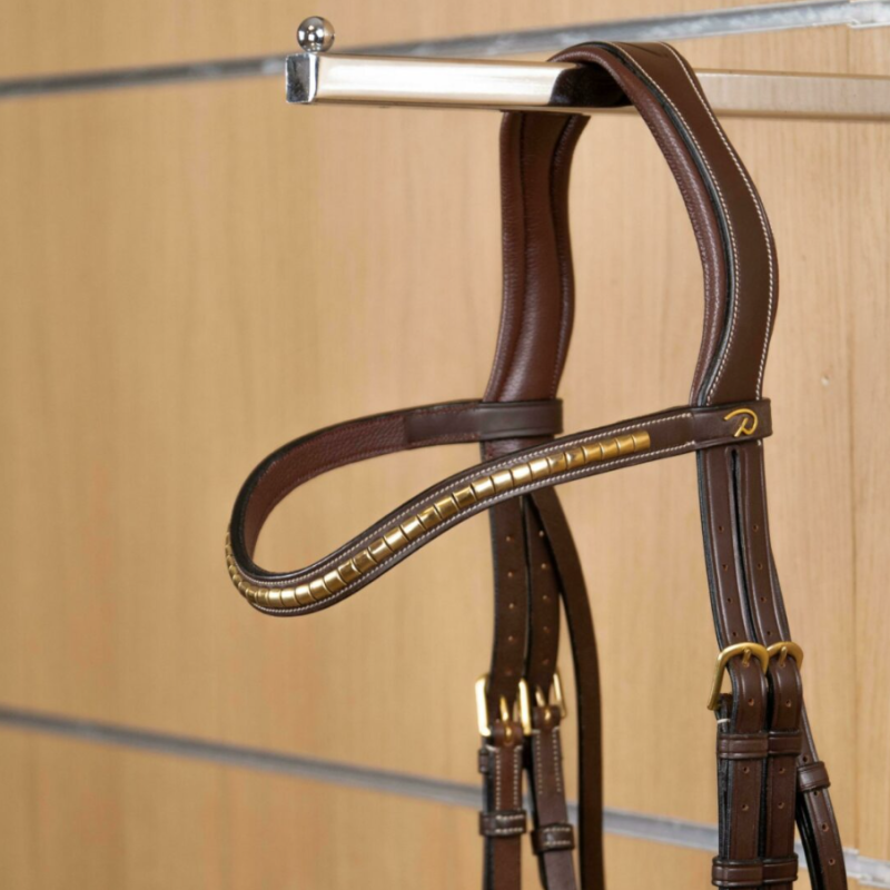 Brass Clincher V-Shaped Browband - D Collection