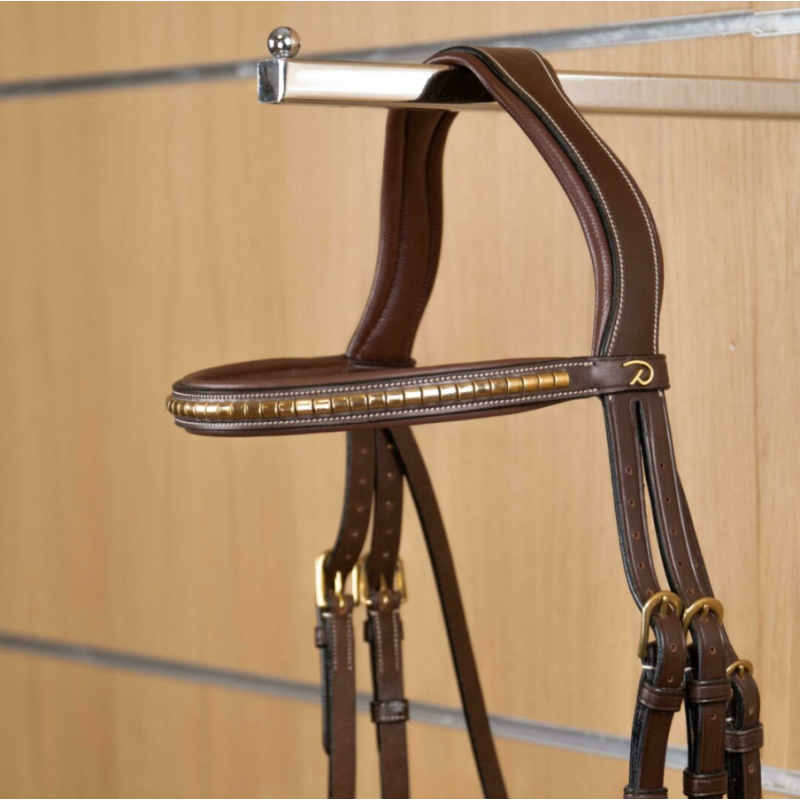 Brass Clincher V-Shaped Browband - D Collection