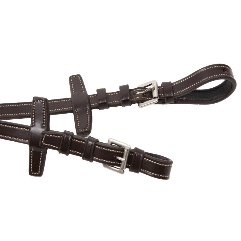 Reins with fabric grip and stoppers - Antarès