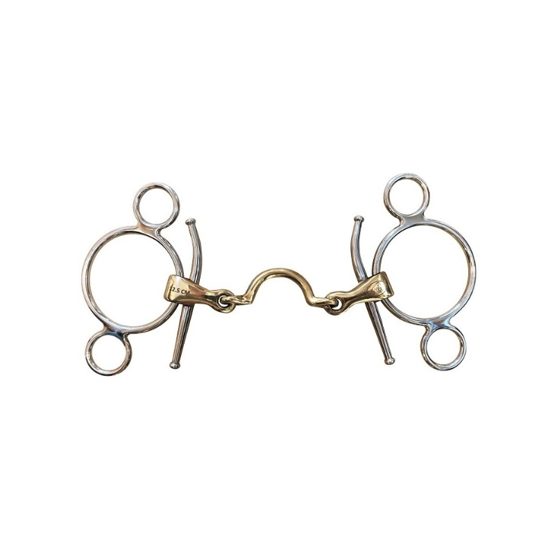 French mouth full cheek 3 ring bit with high port