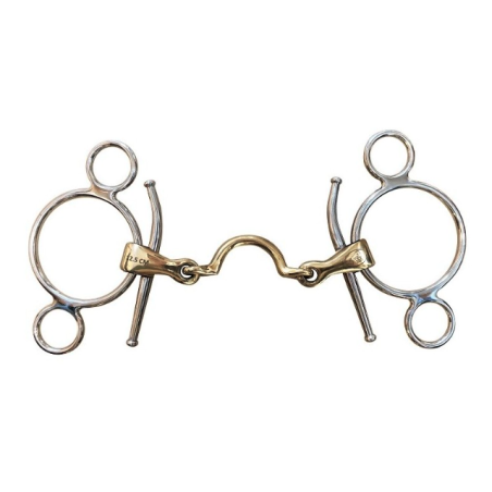 French mouth full cheek 3 ring bit with high port