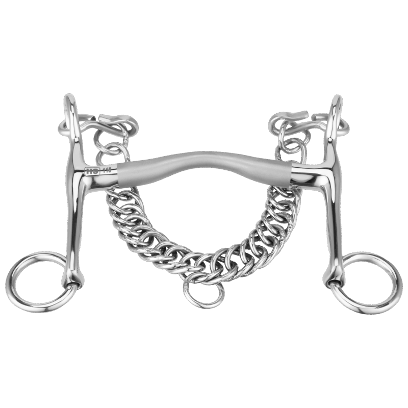 Mors de bride avec passage de langue petites branches Satinox