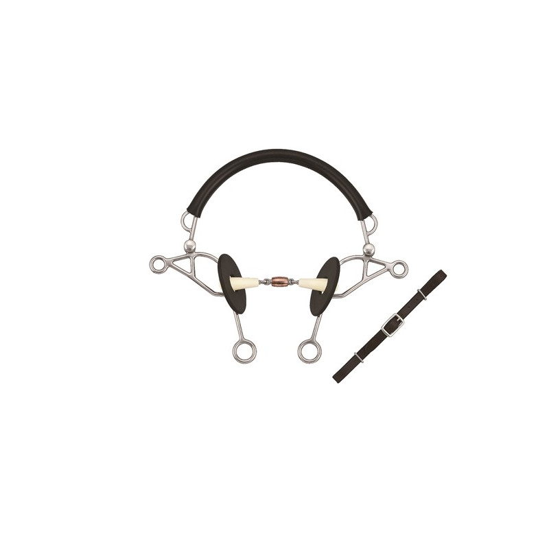 Mors Tandem double brisure en resine grandes branches avec rouleau en cuivre