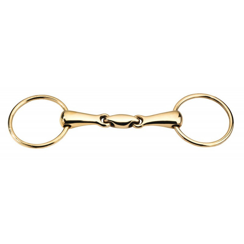 Mors 2 anneaux double brisure gros canon creux en cuivre