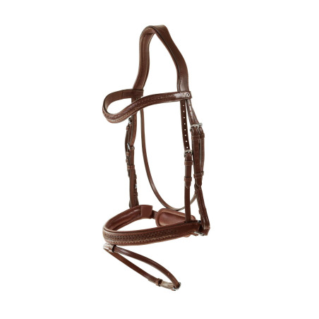 Plaited Flash Noseband Bridle with Pull back - New English