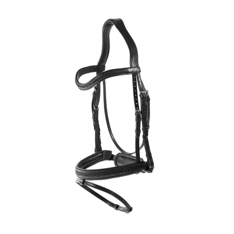Plaited Flash Noseband Bridle with Pull back - New English