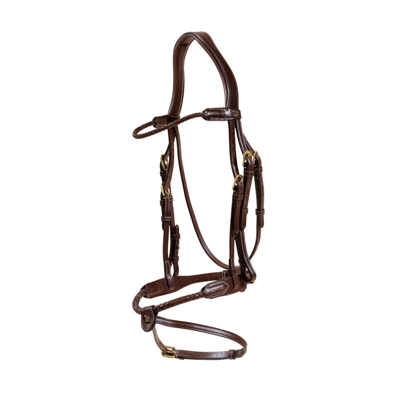 Bridon muserolle corde cuir et noseband amovible - D Collection Dy'on