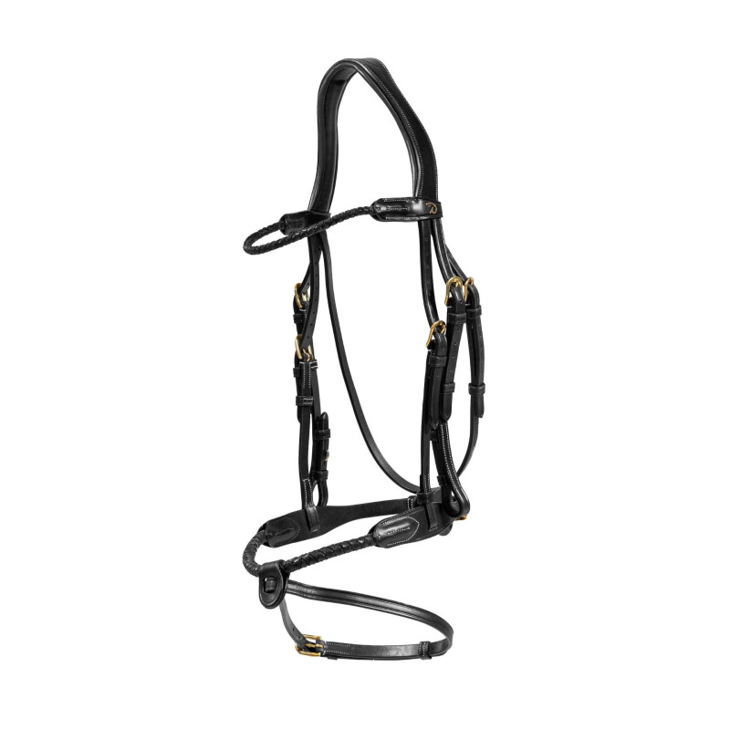 Braided noseband Bridle with removable flash - D Collection Dyon