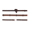 1/2'' Rubber reins with 7 leather loops and plaited finishing - New English Dy'on