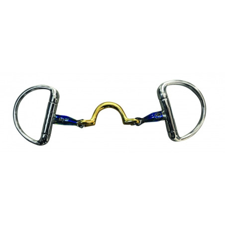 Mors à olives double brisure Blue Steel avec insertion de cuivre et passage de langue