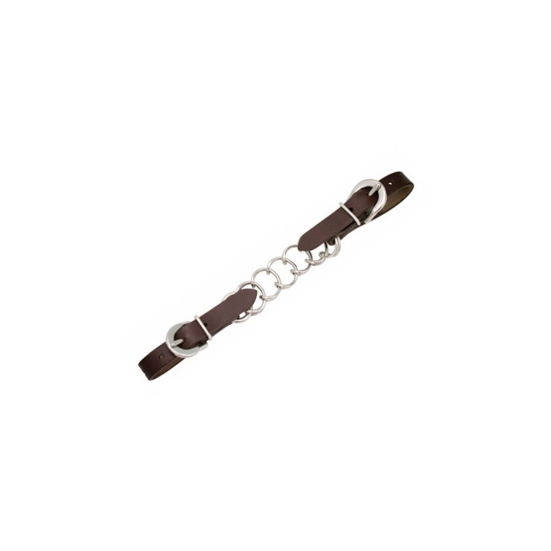 Curb chain big links and leather straps