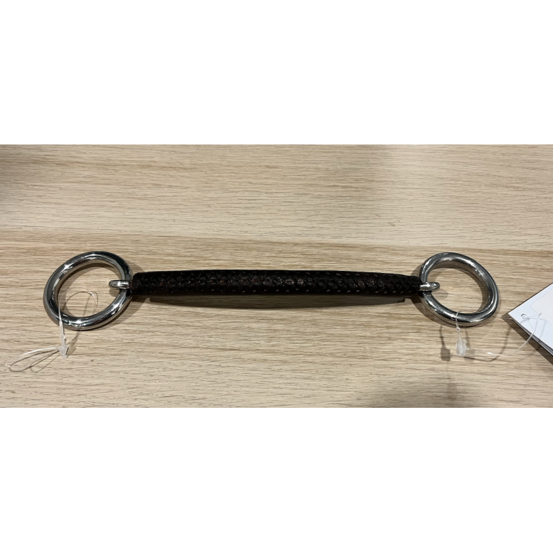 Leather bradoon snaffle bit used