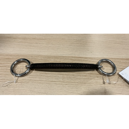 Leather bradoon snaffle bit used