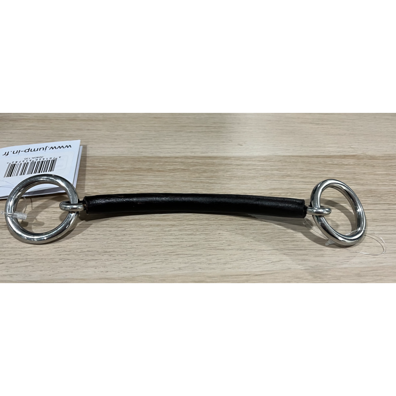 Leather bradoon snaffle bit used