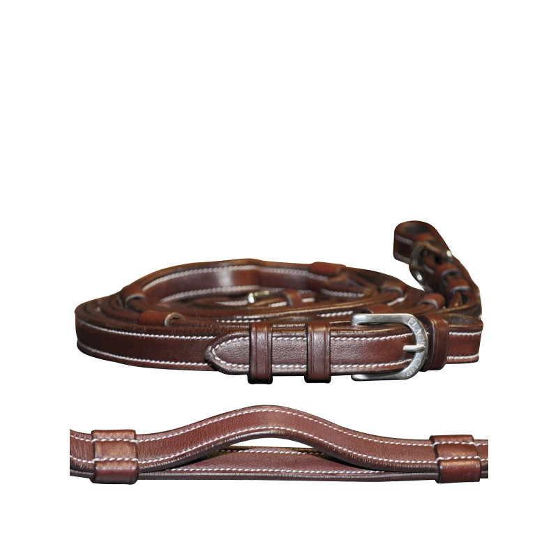 Leather reins with handles - Flags and cup
