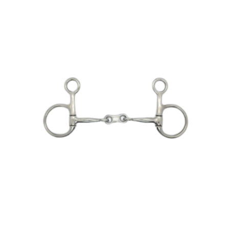 Baucher Snaffle Double Jointed Flat Link Bit