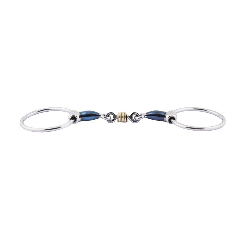 Mors 2 anneaux double brisure rouleaux en cuivre
