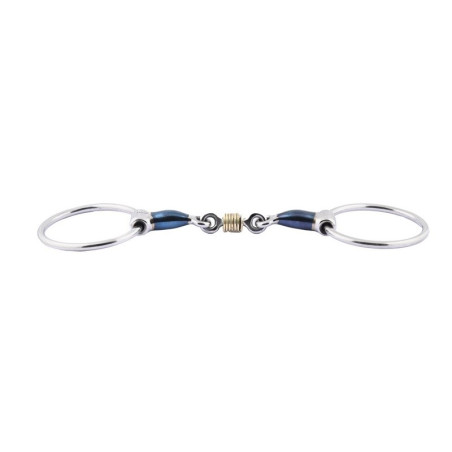 Mors 2 anneaux double brisure rouleaux en cuivre
