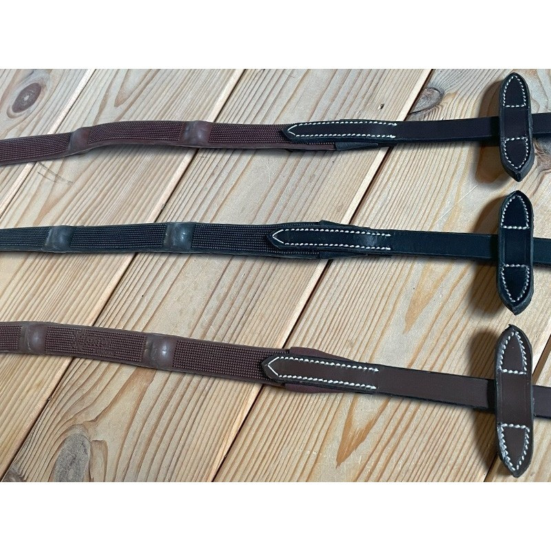 Rubber Reins With Stops - One