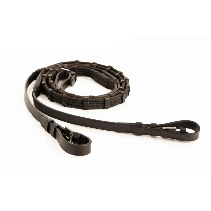 Sure Grip Rubber Rein with leather stops - Correct Connect