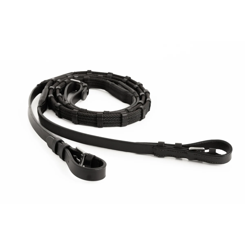 Sure Grip Rubber Rein with leather stops - Correct Connect