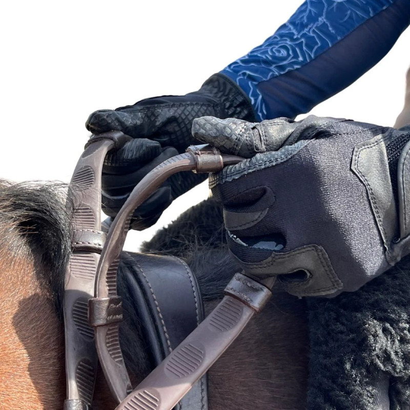 Thumb Grip rubber Reins with leather stop - Correct Connect