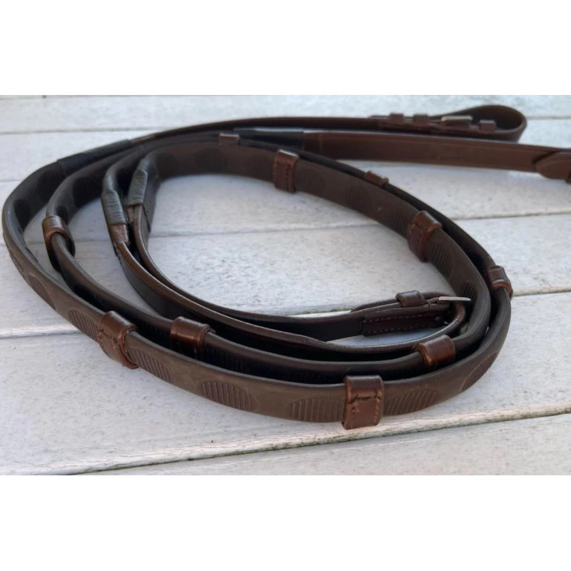 Thumb Grip rubber Reins with leather stop - Correct Connect