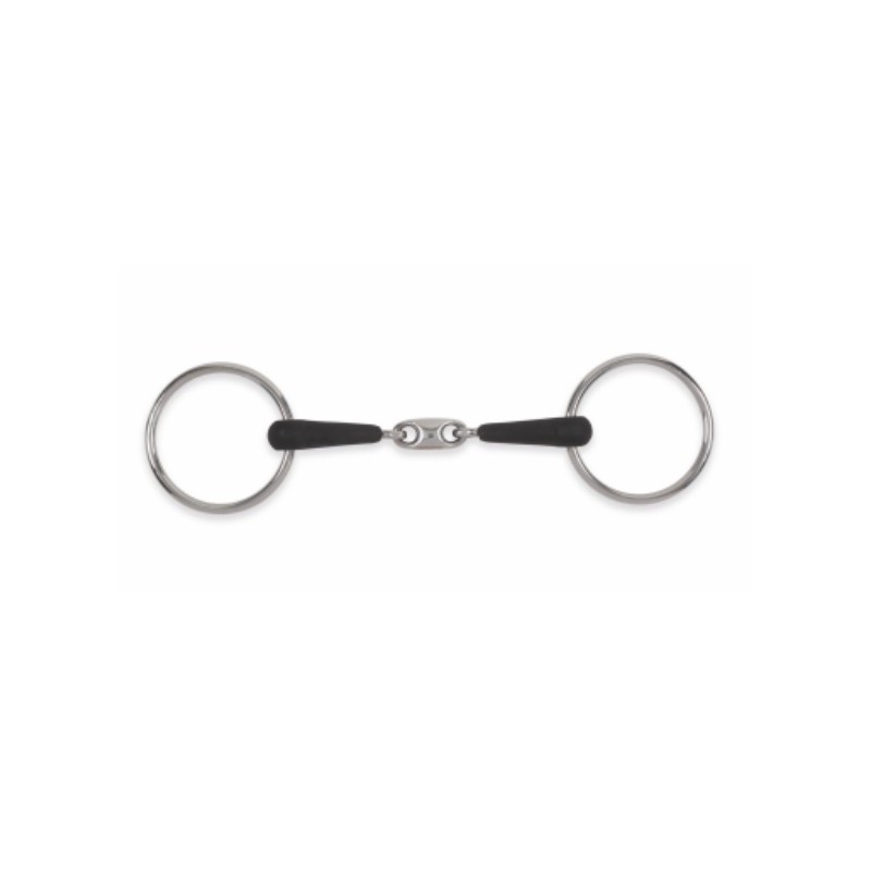 Mors 2 anneaux simple brisure caoutchouc shires