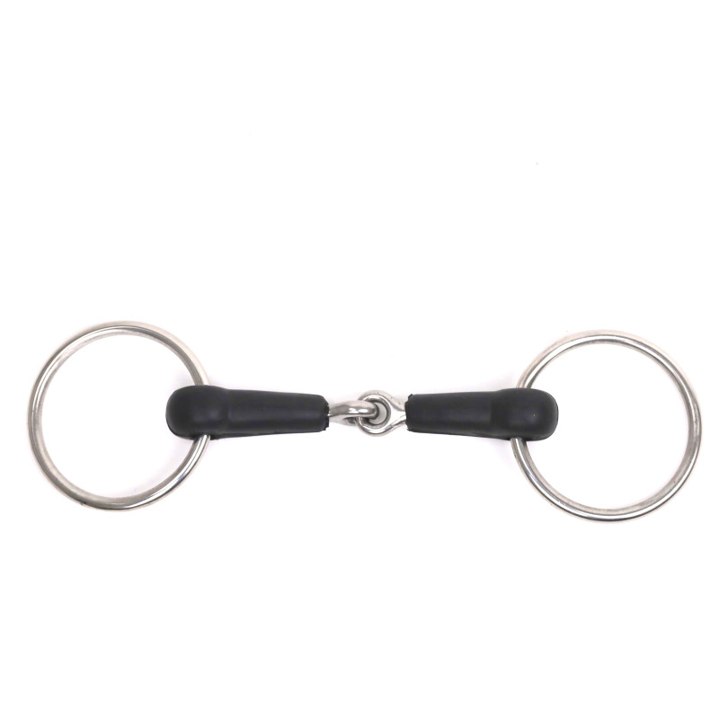 Mors 2 anneaux simple brisure caoutchouc - Harcour