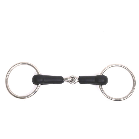 Mors 2 anneaux simple brisure caoutchouc - Harcour