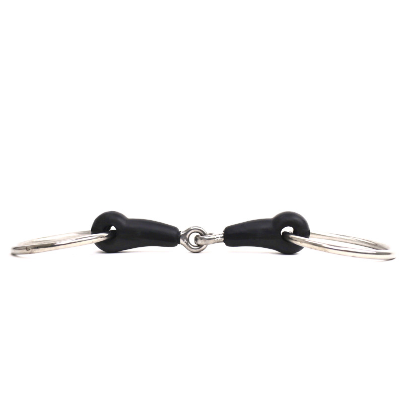 Mors 2 anneaux simple brisure caoutchouc - Harcour