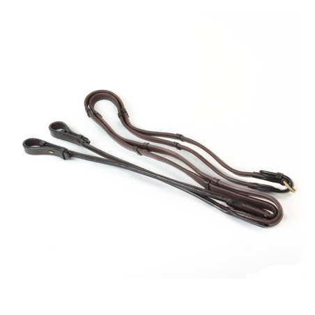 Snaffle reins S serie, Leather rolled with stopper