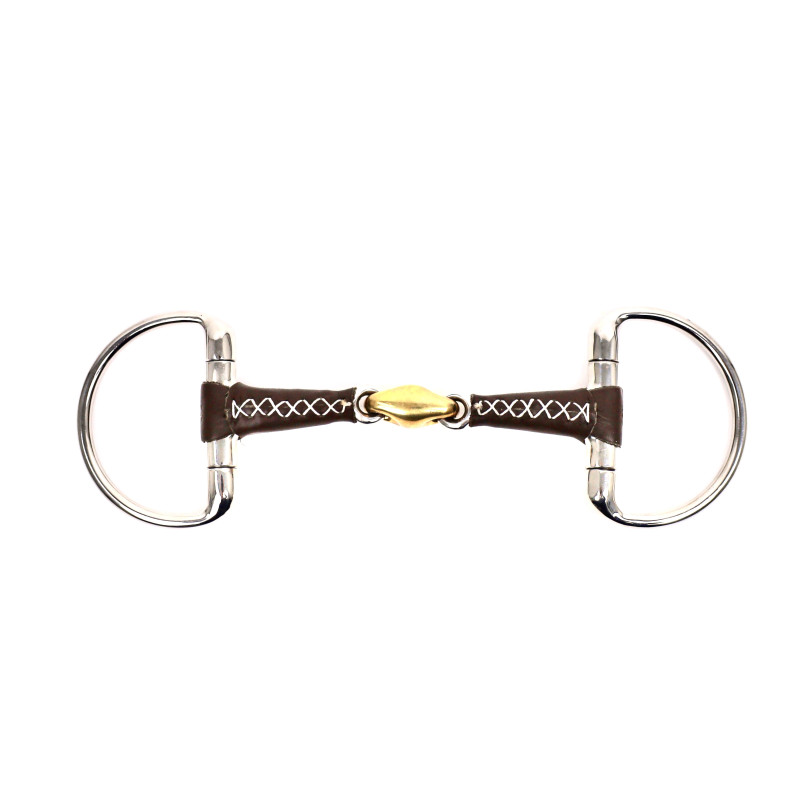 Mors olives double brisure recouvert de cuir