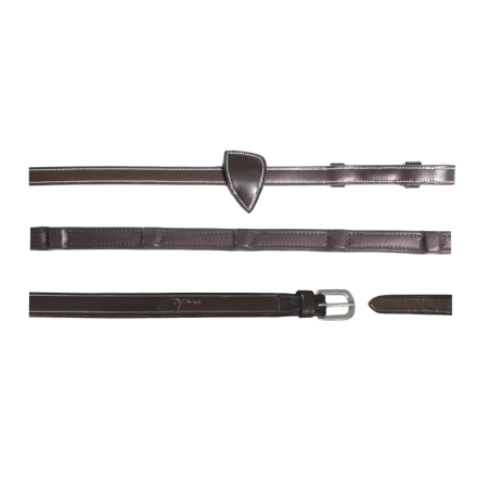 Full leather double bridle reins with 7 stoppers