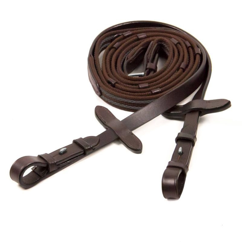 Rênes en tissu grip avec arrêtoirs