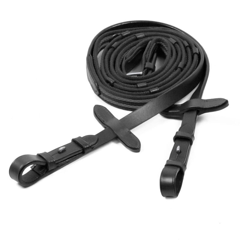 Rênes en tissu grip avec arrêtoirs