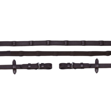Leather Reins Durasoft grip with stopper