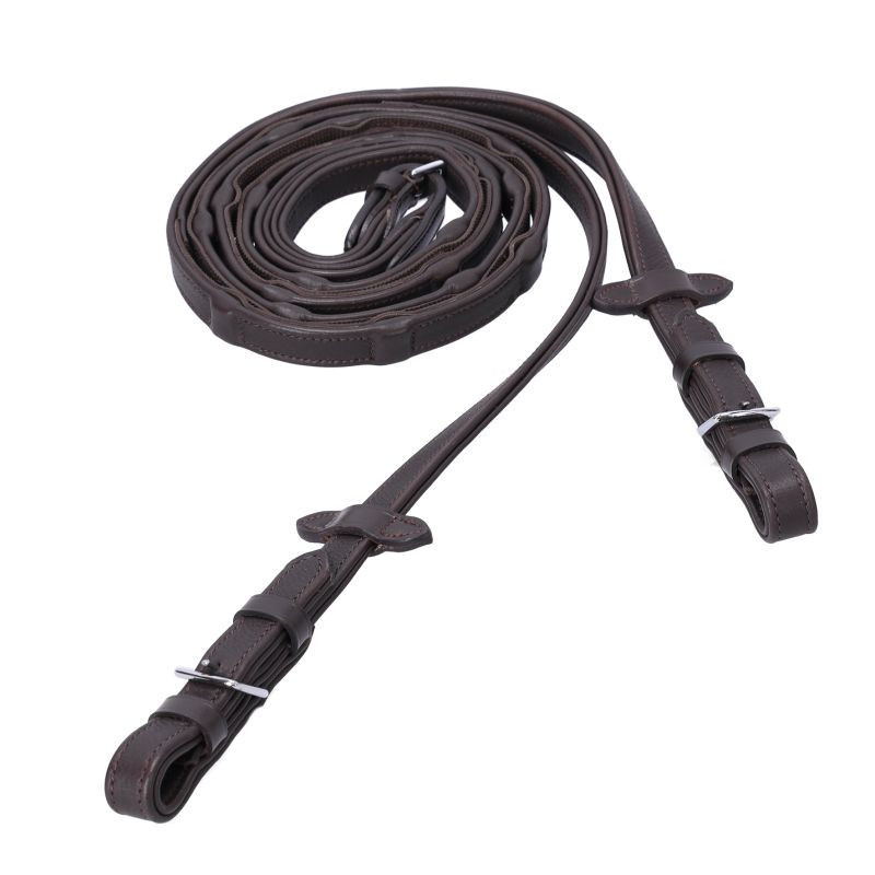 Rênes en cuir grip Durasoft avec arrêtoirs