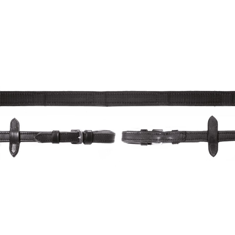 Rênes en cuir grip Durasoft avec arrêtoirs