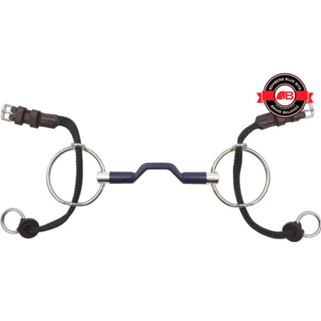 Gag bit straight with tongue port Bomber Blue - Bombers