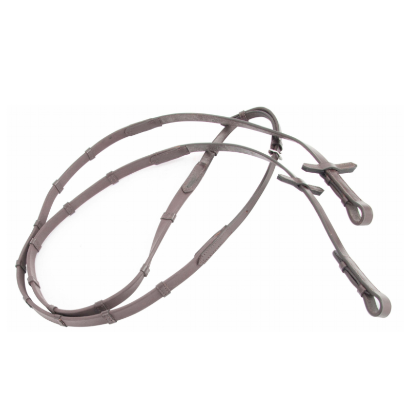 Soft rubber reins + Leather loops T de T