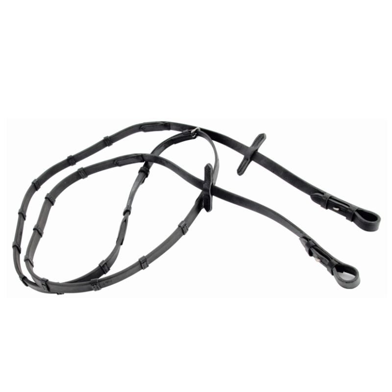 Soft rubber reins + Leather loops T de T