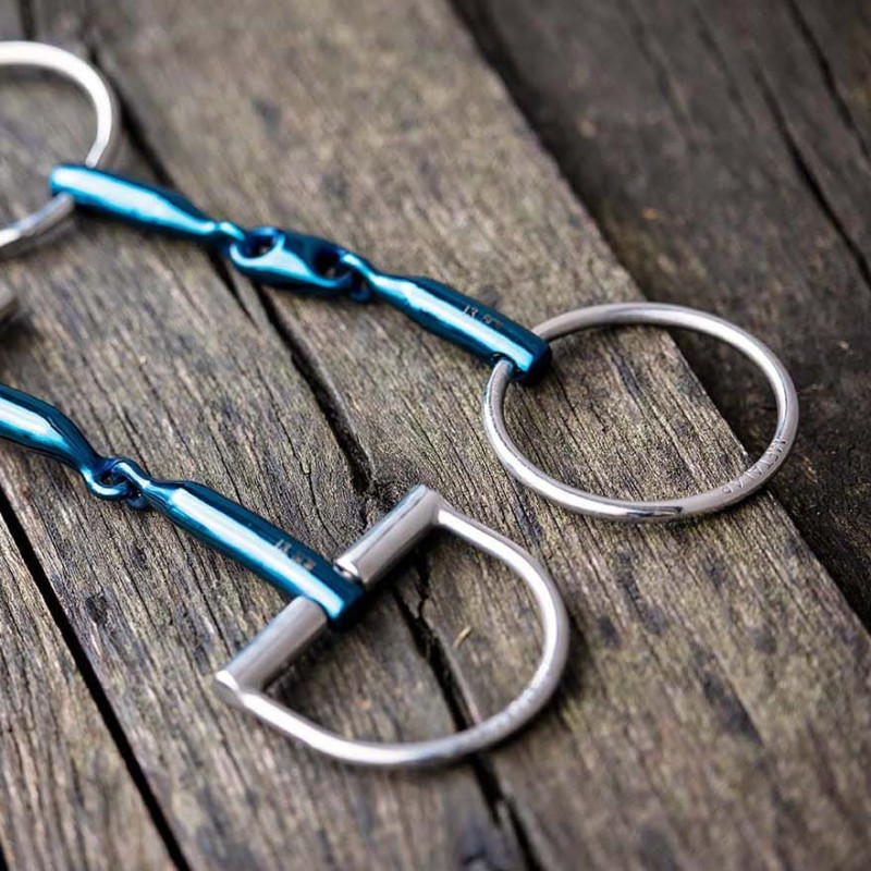 Loose ring snaffle Eco Blue, double jointed METALAB
