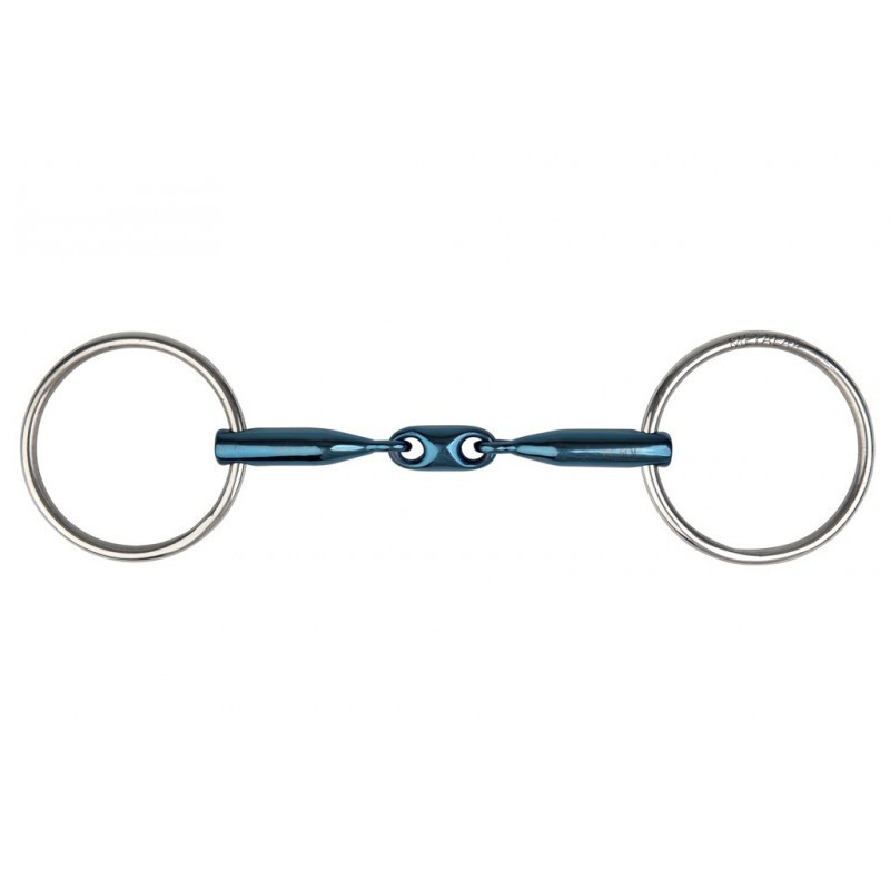 Loose ring snaffle Eco Blue, double jointed METALAB