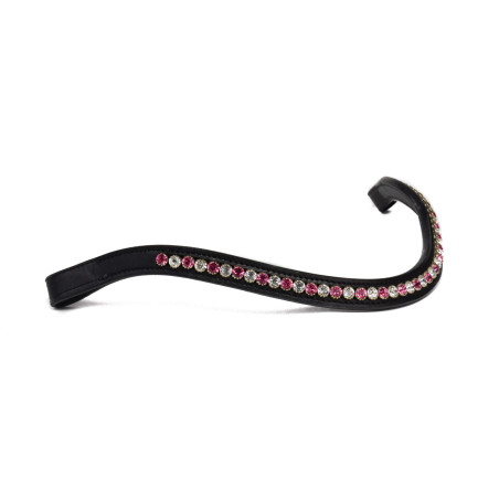 Browband with pink and white stones