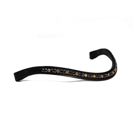 Browband with gold, copper and black stones