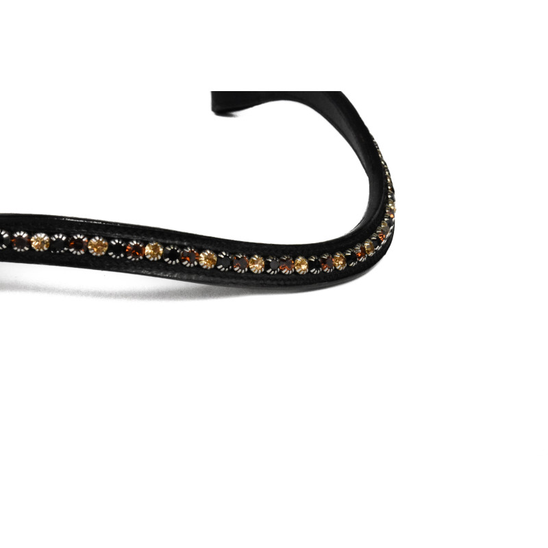 Browband with gold, copper and black stones