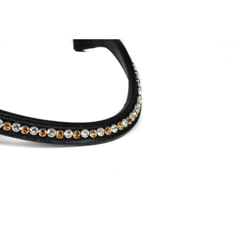 Browband with gold and white stones
