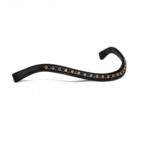 Browband with black and gold stones