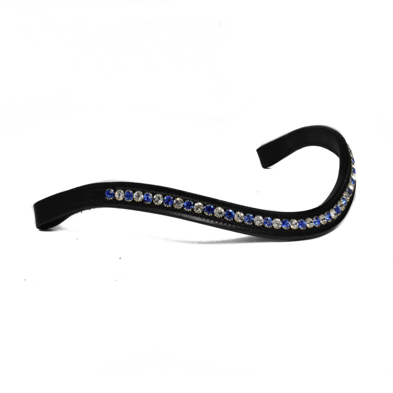 Frontal en V à strass blue and white